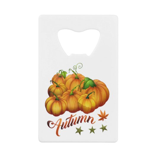 Herfstpompoenen Creditkaart Flessenopener (Voorkant)