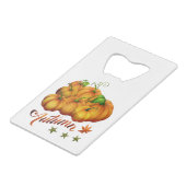 Herfstpompoenen Creditkaart Flessenopener (Voorkant Gekanteld)