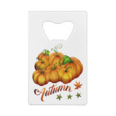 Herfstpompoenen Creditkaart Flessenopener (Achterkant)