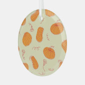 Herfstpompoenen: Doodle Sinaasappel. Glas Ornament (Voorkant links)