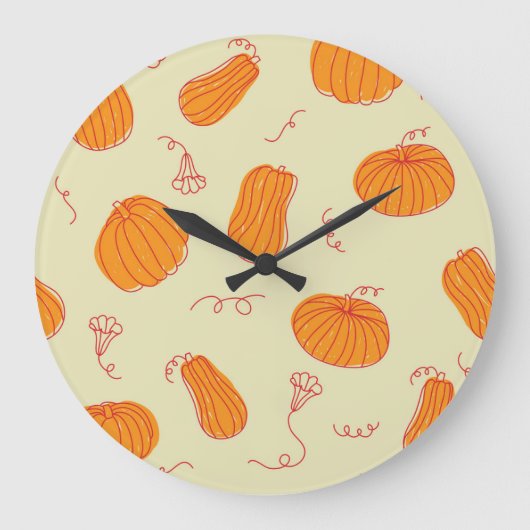 Herfstpompoenen: Doodle Sinaasappel. Grote Klok (Voorkant)
