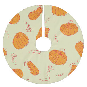 Herfstpompoenen: Doodle Sinaasappel. Kerstboom Rok