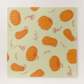 Herfstpompoenen: Doodle Sinaasappel. Legpuzzel (Horizontaal)
