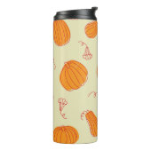 Herfstpompoenen: Doodle Sinaasappel. Thermosbeker (Gedraaid links)