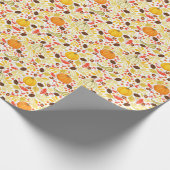 Herfstpompoenen, eikels, achtergrond. cadeaupapier (Hoek)