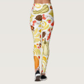 Herfstpompoenen, eikels, achtergrond. leggings (Achterkant)