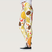 Herfstpompoenen, eikels, achtergrond. leggings (Links)