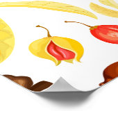 Herfstpompoenen, eikels, achtergrond. poster (Hoek)