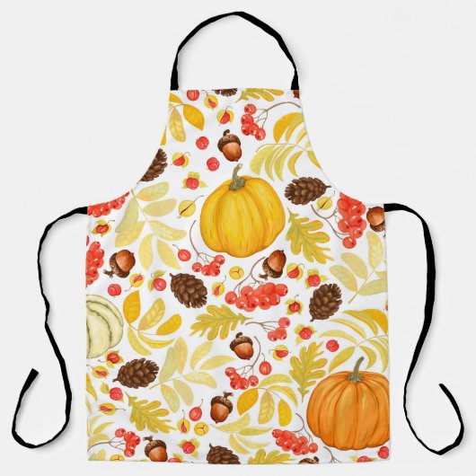 Herfstpompoenen, eikels,  achtergrond. schort (Voorkant)