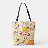 Herfstpompoenen, eikels, achtergrond. tote bag (Achterkant)
