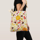 Herfstpompoenen, eikels, achtergrond. tote bag (Dichtbij)