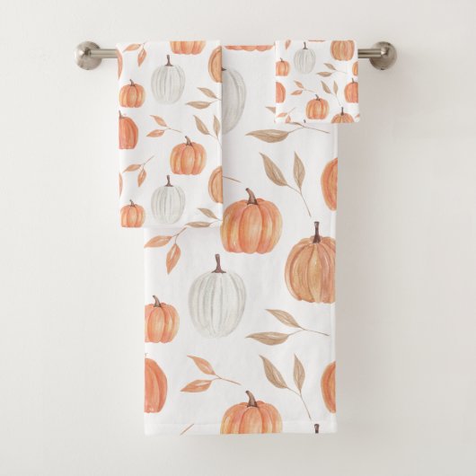 Herfstpompoenen en bladeren bad handdoek (Insitu)