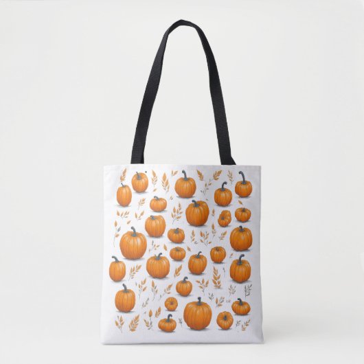 Herfstpompoenen en bladeren Herfst Halloween Tote Bag (Voorkant)
