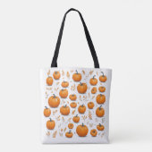 Herfstpompoenen en bladeren Herfst Halloween Tote Bag (Achterkant)