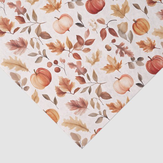 Herfstpompoenen en bladeren Herfst Patroon Decoupa Tissuepapier (Detail)