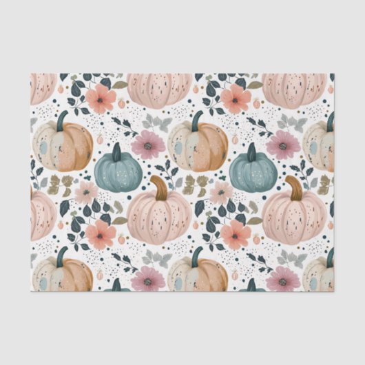 Herfstpompoenen en Bloemen Fall Patroon Decoupage Tissuepapier (Voorkant)