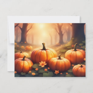 Herfstpompoenen en bosbloemen Natuur Briefkaart