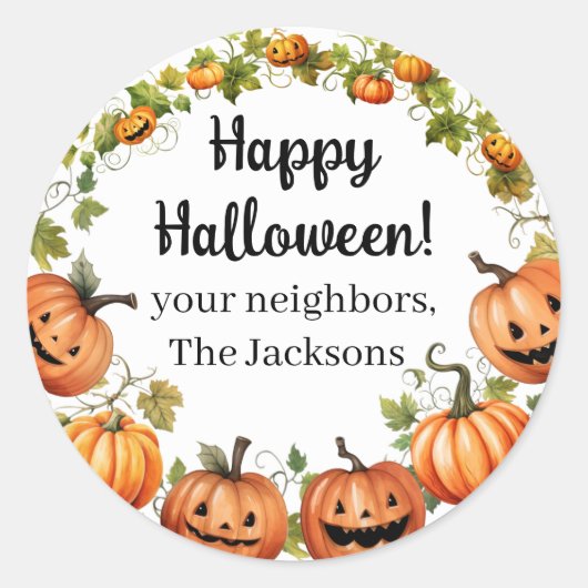 Herfstpompoenen en Jack-o-lantern Stickers (Voorkant)
