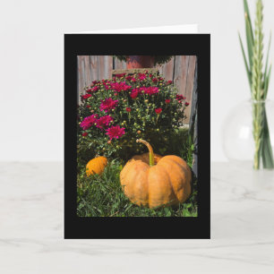 Herfstpompoenen en -moeders kaart