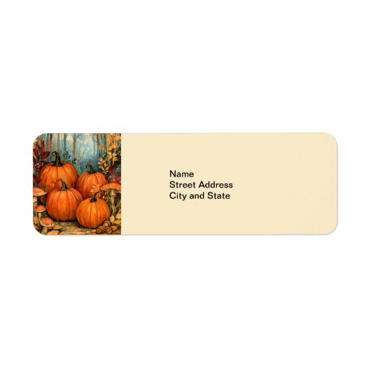 Herfstpompoenen Etiket (Voorkant)