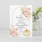 Herfstpompoenen Hij of zij Genderonthulling Uitnod Kaart (Staand voorkant)