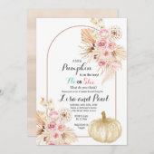 Herfstpompoenen Hij of zij Genderonthulling Uitnod Kaart (Voorkant / Achterkant)