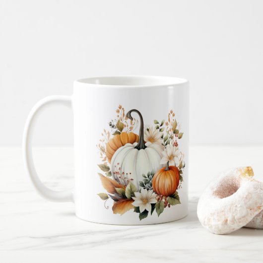 Herfstpompoenen Koffiemok (Met donut)