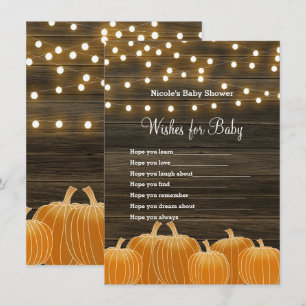 Herfstpompoenen & Lichtjes Wensen voor Baby Shower Kaart