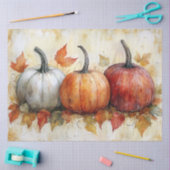 Herfstpompoenen met bladeren Decoupage Tissuepapier (Craft)