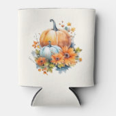 Herfstpompoenen met bloemen en bladeren blikjeskoeler (Voorkant)