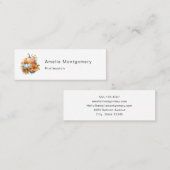 Herfstpompoenen met bloemen en bladeren mini visitekaartje (Voorkant / Achterkant)