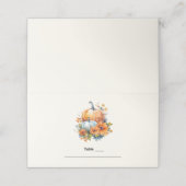 Herfstpompoenen met bloemen en bladeren plaatskaartje (Buitenkant ongevouwen)