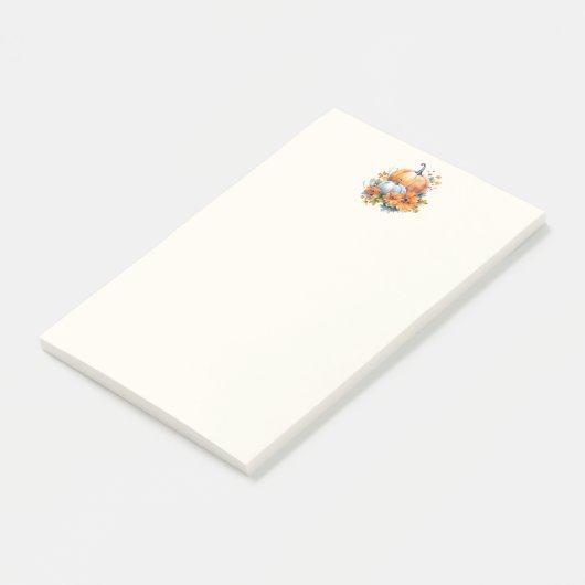 Herfstpompoenen met bloemen en bladeren post-it® notes (Schuin)