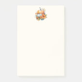 Herfstpompoenen met bloemen en bladeren post-it® notes (Voorkant)