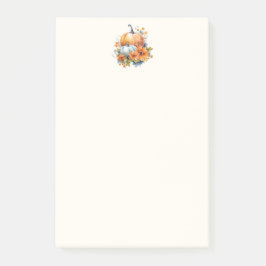 Herfstpompoenen met bloemen en bladeren post-it® notes