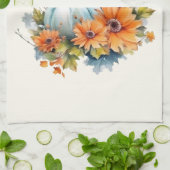 Herfstpompoenen met bloemen en bladeren theedoek (Gevouwen)