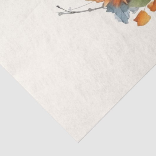 Herfstpompoenen met bloemen en bladeren tissuepapier (Detail)