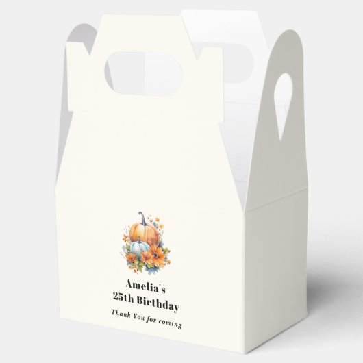 Herfstpompoenen met bloemen en bladeren Verjaardag Bedankdoosjes (Geopend)