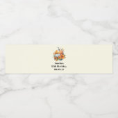 Herfstpompoenen met bloemen en bladeren Verjaardag Waterfles Etiket (Enkel label)