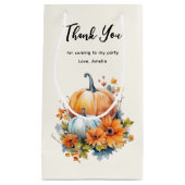 Herfstpompoenen met bloemen en gebladerte Bedankt Klein Cadeauzakje (Voorkant)