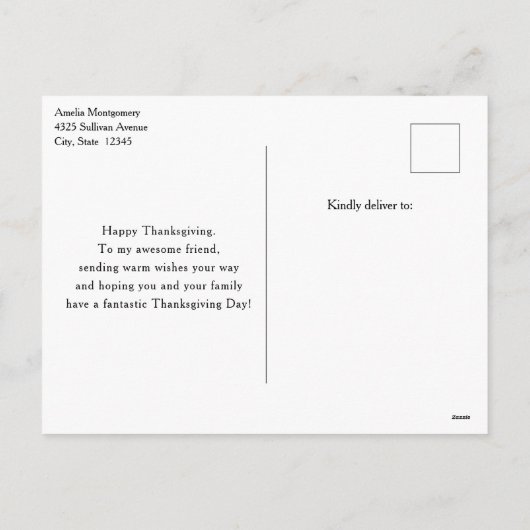 Herfstpompoenen met bloemen Thanksgiving Feestdagenkaart (Achterkant)