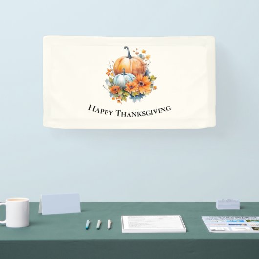 Herfstpompoenen met bloemen Thanksgiving Spandoek (Beurs)