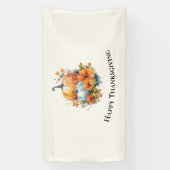 Herfstpompoenen met bloemen Thanksgiving Spandoek (Verticaal)