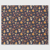 Herfstpompoenen Navy Herfst Inpakpapier (Vlak)