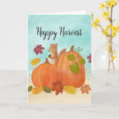 Herfstpompoenen Oogst van de herfstbladeren Kaart (Gele Bloem)