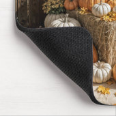 Herfstpompoenen op een hooibal muismat (Hoek)