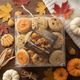 Herfstpompoenen op rustieke houten Thanksgiving Bedankjes Labels