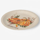 Herfstpompoenen Papieren Bordje (Gekanteld)