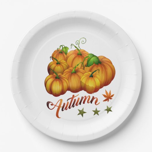 Herfstpompoenen Papieren Bordje (Voorkant)