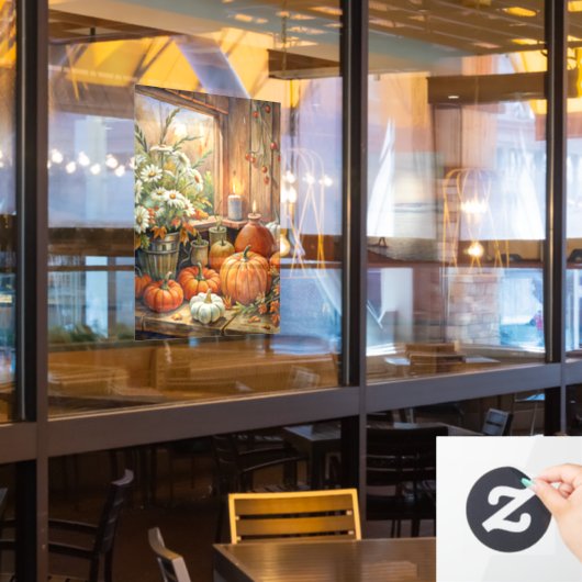 Herfstpompoenen Raamklemmen Raamsticker (Restaurant Raam)